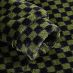 Men's Faux Rabbit Fur Plaid Button Lapel Casual Jacket