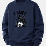 Crow Skull Print Relax Fit Sweatshirt