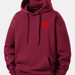 Heart Puzzle Print Relax Fit Hoodie
