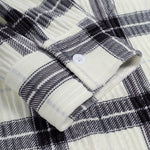 Men's Pleated Plush Plaid Long Sleeve Shirt