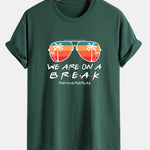 Regular Fit Sunglasses Palm Tree Print Cotton T-Shirt