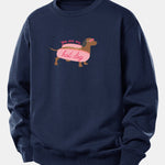 Hot Dog Dachshund Print Relax Fit Sweatshirt
