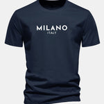 Regular Fit Milano Italy Print Cotton T-Shirt