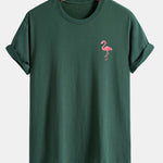 Regular Fit Flamingo Print Cotton T-Shirt