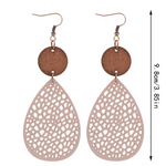 Eliana - Vintage Style Hollow-Out PU Leather Drop Earrings