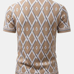 Retro Rhombus Geometric Knit Shirt