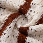 Stripe Eyelet Knitted Shirt