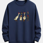 Christmas Lights Duck Print Relax Fit Sweatshirt