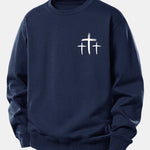 Faith Over Fear Cross Print Relax Fit Sweatshirt