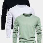 3 Pieces Basic Long Sleeve Cotton T-Shirts