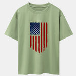 American Flag Print Drop Shoulder Oversize T-Shirt