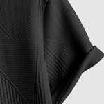 Geometric jacquard round neck T-shirt + shorts 2-piece set