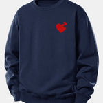 Heart Puzzle Print Relax Fit Sweatshirt
