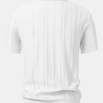Stripe Jacquard Zipper Knit Polo Shirt
