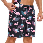 2 In 1 Tropical Flamingo Print Swim Shorts