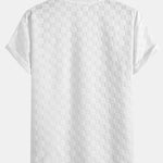 Relax Fit Checkerboard Jacquard Casual T-Shirt & Shorts Set