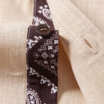 Contrast Paisley Print Linen Look Shirt