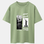 New York City Scenery Print Drop Shoulder Oversize T-Shirt