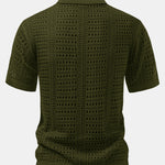 Crochet V Neck Polo Shirt
