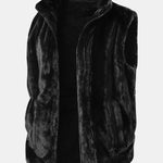 Faux Fur Zip-Up Stand Collar Vest