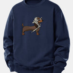 Headscarf Dachshund Print Relax Fit Sweatshirt