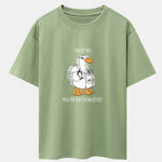 Funny Doctor Goose Print Drop Shoulder Oversize T-Shirt