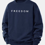 Freedom American Flag Print Relax Fit Sweatshirt