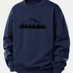 Mountain Nature Print Relax Fit Sweatshirt