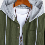 Waffle Corduroy Hooded Shirt