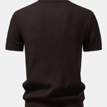 Ribbed Mock Neck Knitted Sweater T-Shirt