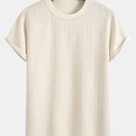 Stripe Jacquard Arc Hem T-Shirt