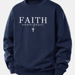 Faith Over Fear Print Relax Fit Sweatshirt