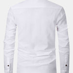 Long Sleeve Contrast Stand Collar Oxford Shirt