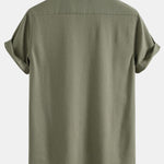 Linen Cuban Shirt With Pockets & Linen Drawstring Shorts