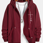 Faith Print Relax Fit Zip Hoodie