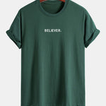 Regular Fit Believer Print Cotton T-Shirt