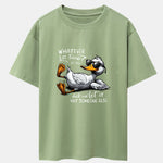 Sunglasses Goose Print Drop Shoulder Oversize T-Shirt