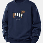 French Dachshund Print Relax Fit Sweatshirt