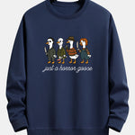 Halloween Horror Goose Print Relax Fit Sweatshirt