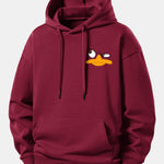 Emoji Duck Print Relax Fit Hoodie