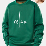 Relax Print Teddy Fleece Lined Sweatshirt