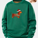 Christmas Dachshund Print Teddy Fleece Lined Sweatshirt