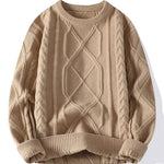 Twist Jacquard Crew Neck Sweater