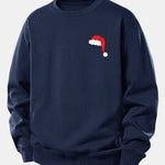 Christmas Hat Print Relax Fit Sweatshirt