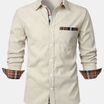 Corduroy Plaid Panel Button Up Shirt