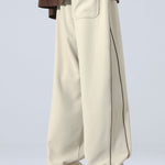 Wide Leg Pants With Side Stripes