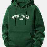 New York Print Drawstring Hoodie
