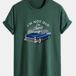 Regular Fit Car Slogan Print Cotton T-Shirt