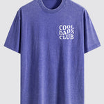 Cool Dads Club Print Washed Distressed Drop Shoulder T-Shirt