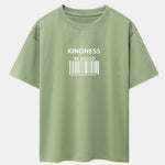 Kindness Barcode Print Drop Shoulder Oversize T-Shirt